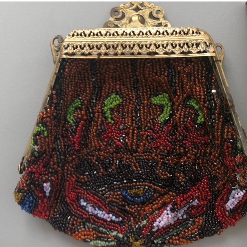 Antique Multi-Colored Beaded Coin Purse